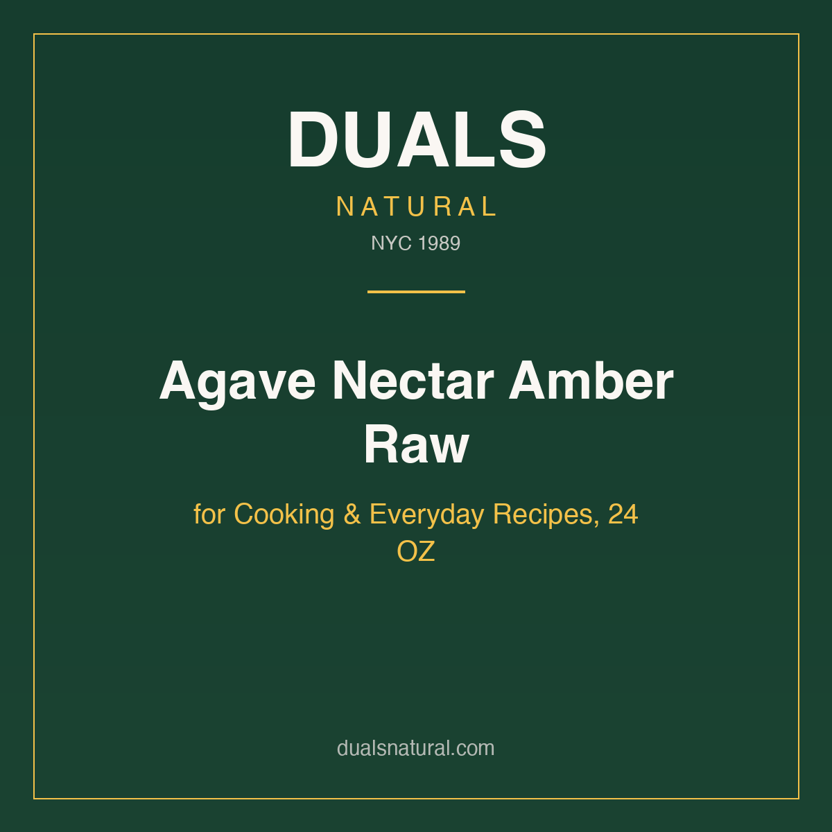 Agave Nectar Amber Raw for Cooking & Everyday Recipes, 24 OZ