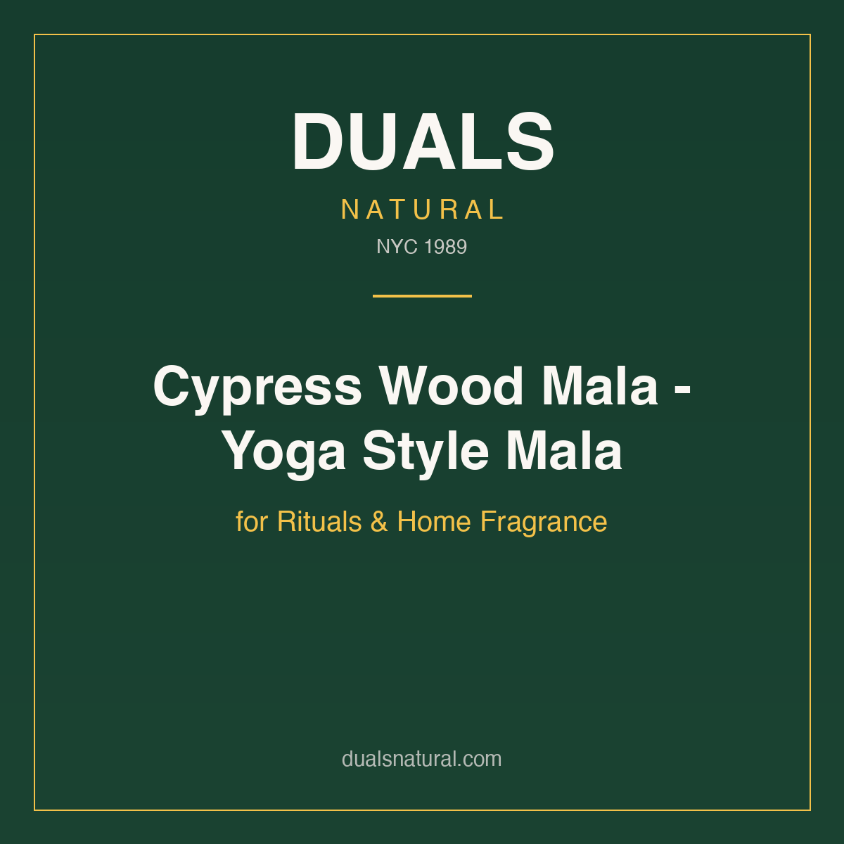Cypress Wood Mala - Yoga Style Mala for Rituals & Home Fragrance