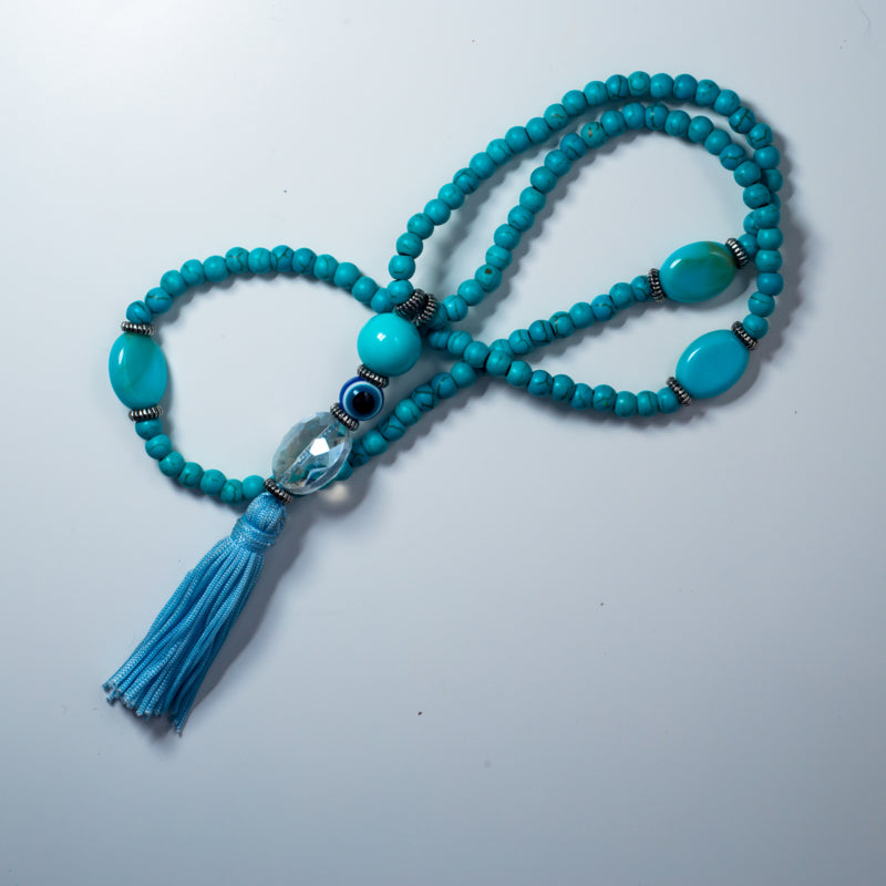 BLUE AGATE JAPA MALA