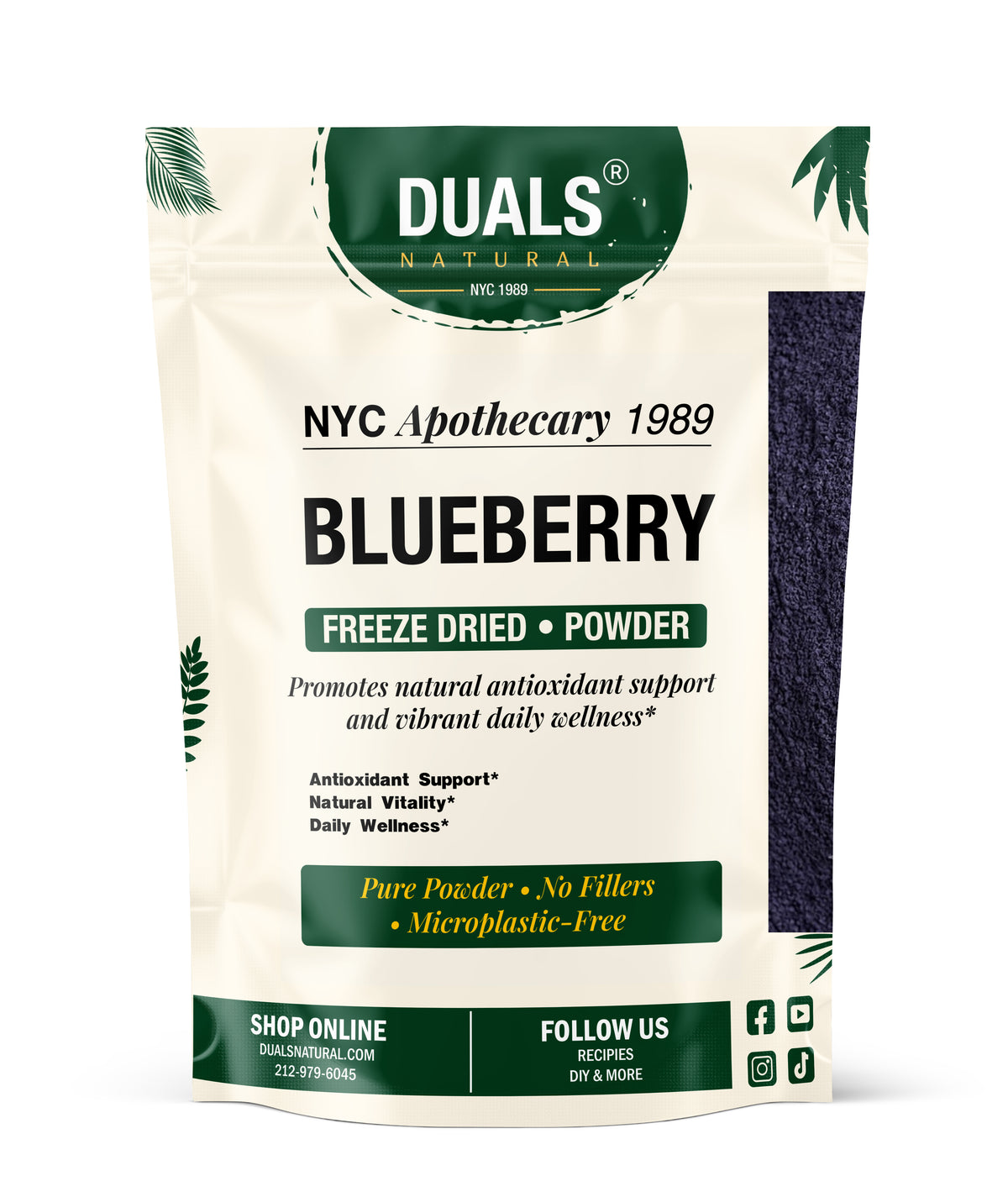 Blue Berry Powder Freeze Dried for Snacking & Recipes