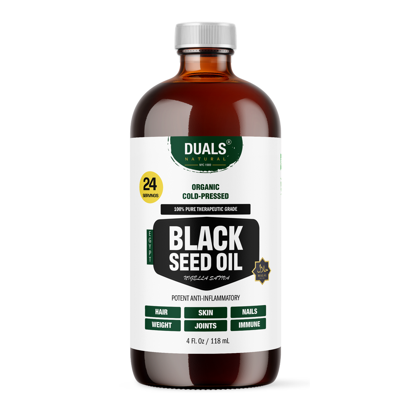 Egyptian Black Seed Oil: 100% Pure Cold-Pressed with 89mg Thymoquinone | Therapeutic Grade for Immune Support