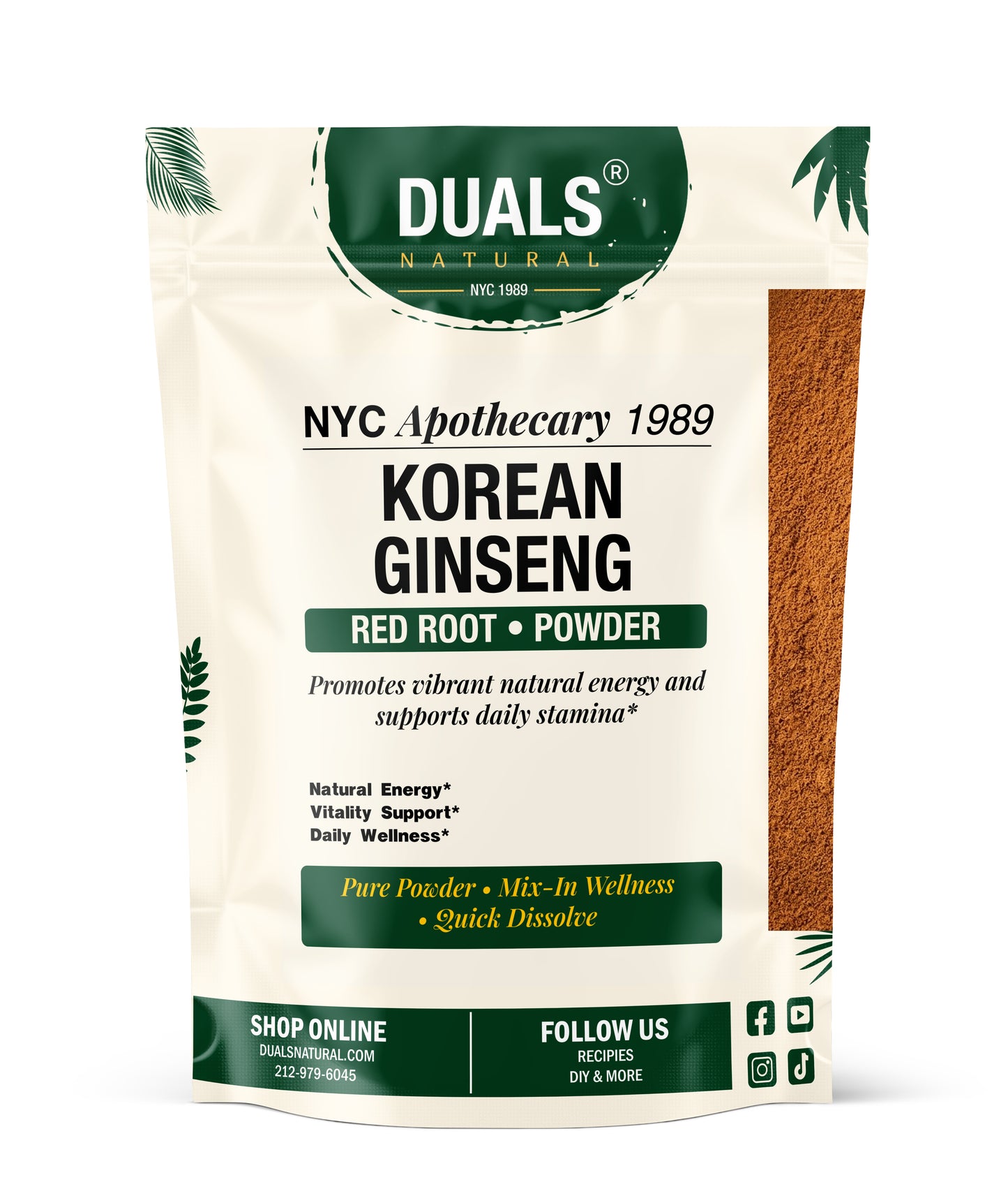 Ginseng Root Red Powder, Korean 4:1 Extract for Energy & Immune Support