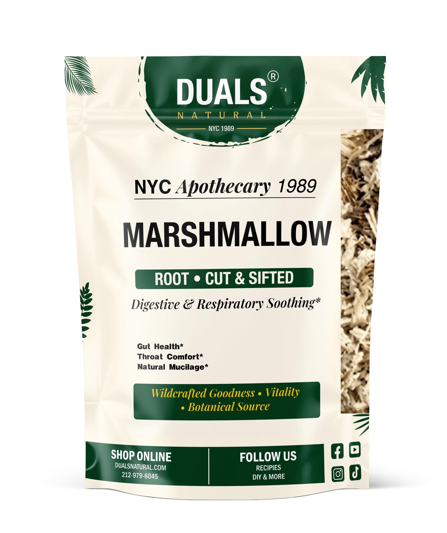 Marshmallow Root Tea (Cut & Sifted) - Natural Sore for Brewing & Everyday Tea
