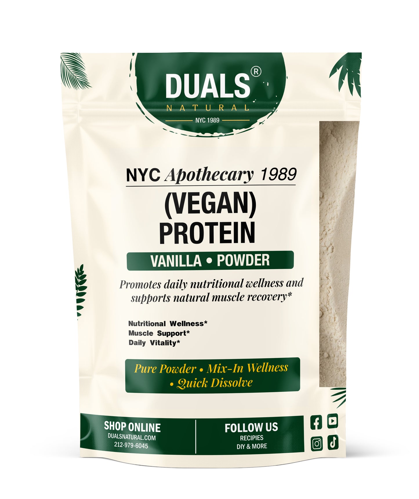 Protein Powder, Vegan, Vanilla Cream for Herbal Tea, 8 OZ - MASON JAR