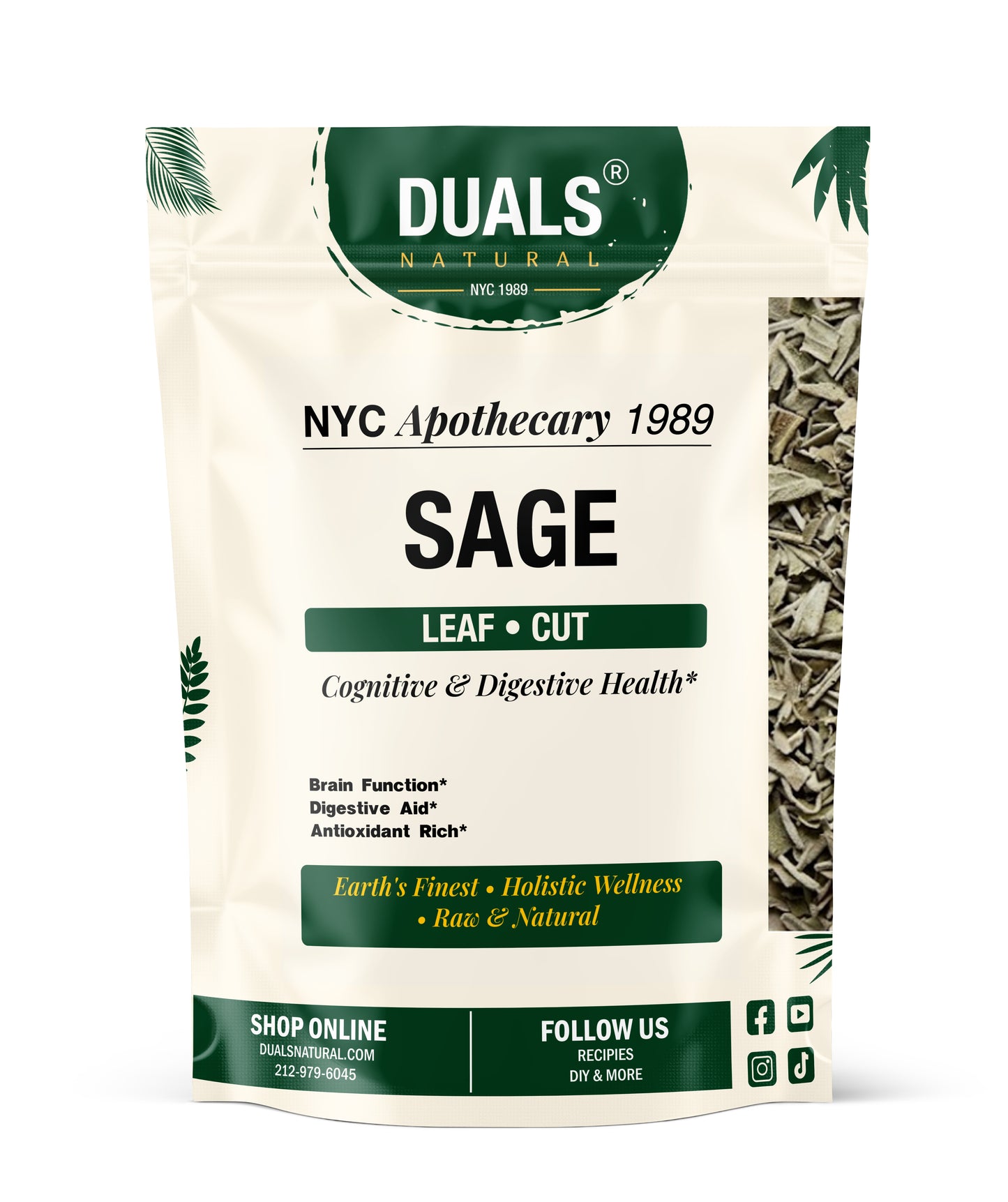 Sage Leaf Whole, Wildcrafted for Cooking & Seasoning