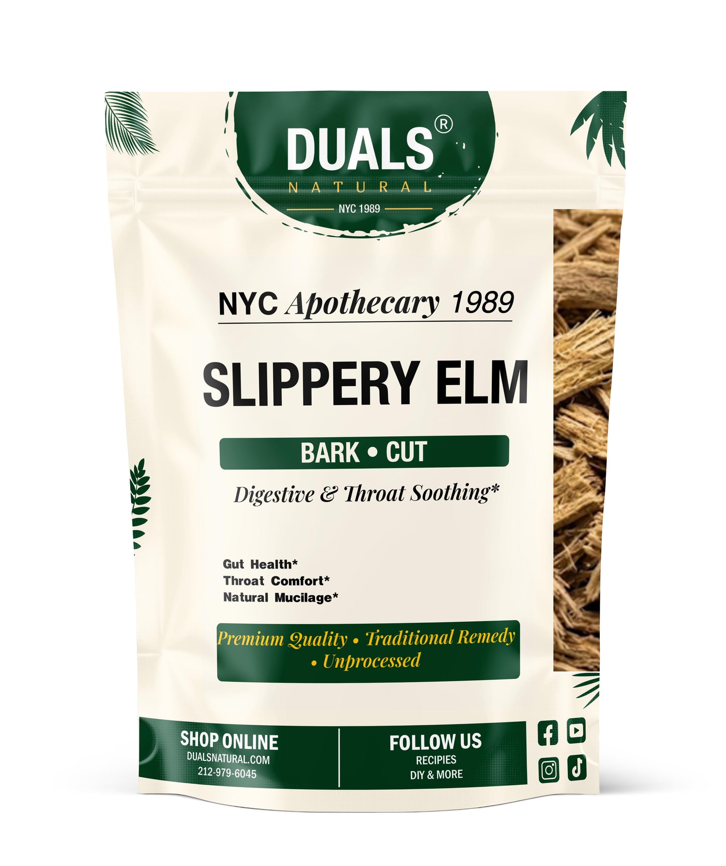 Slippery Elm Bark Cut for Digestion Support