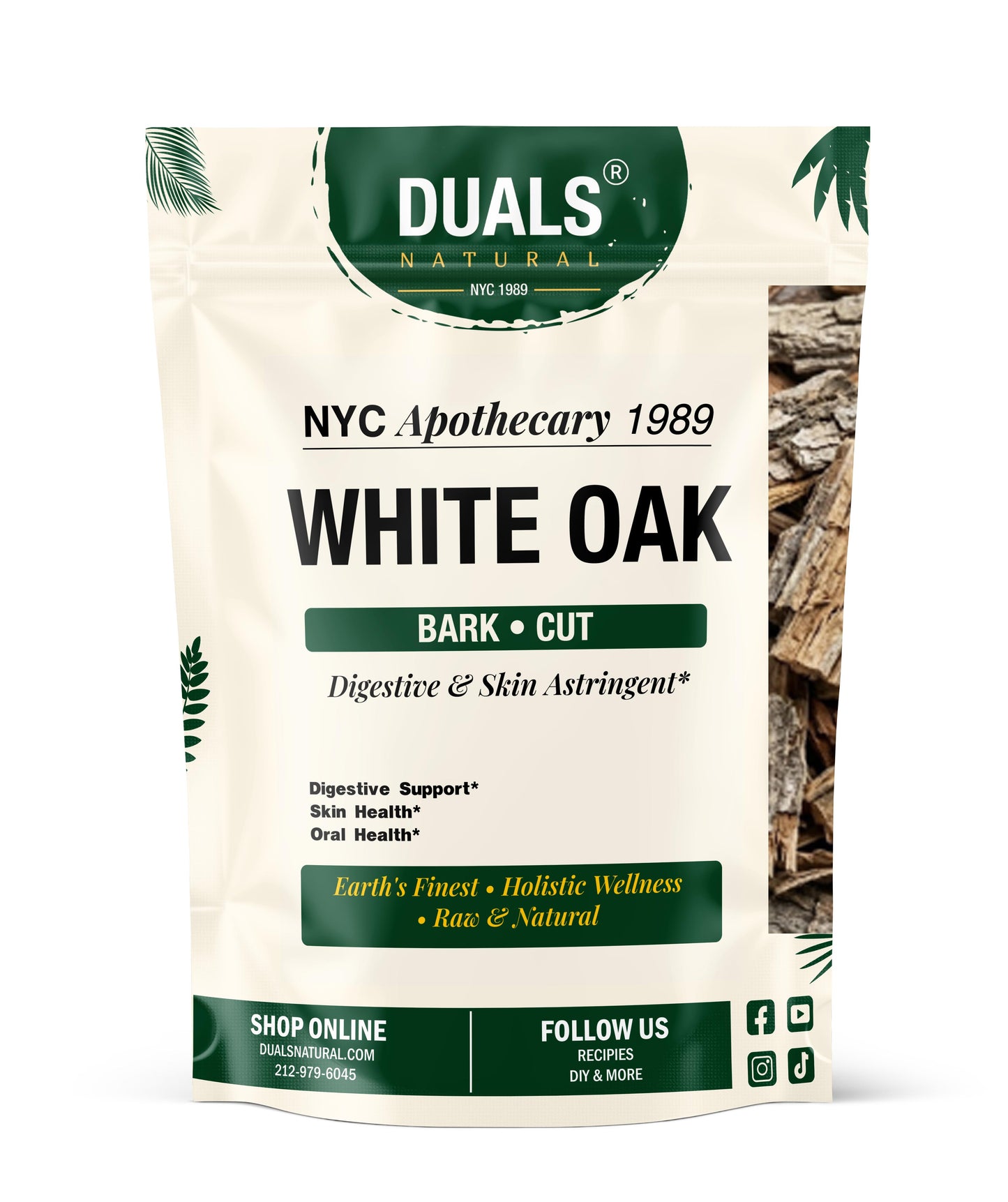 White Oak Bark Cut for Herbal Tea