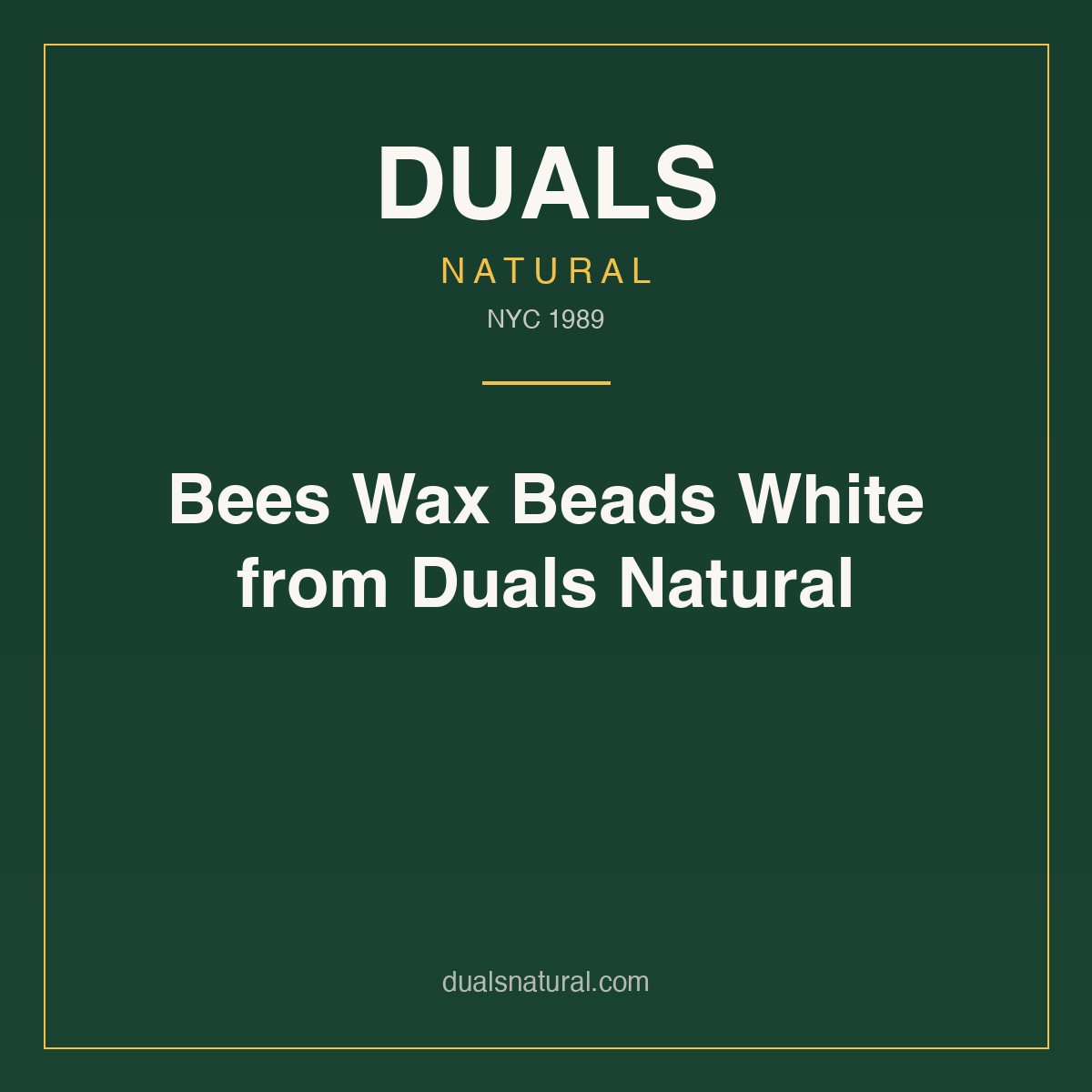 Bees Wax Beads White from Duals Natural