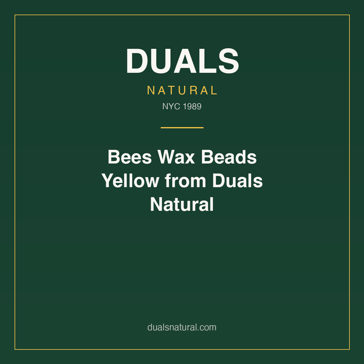 Bees Wax Beads Yellow from Duals Natural