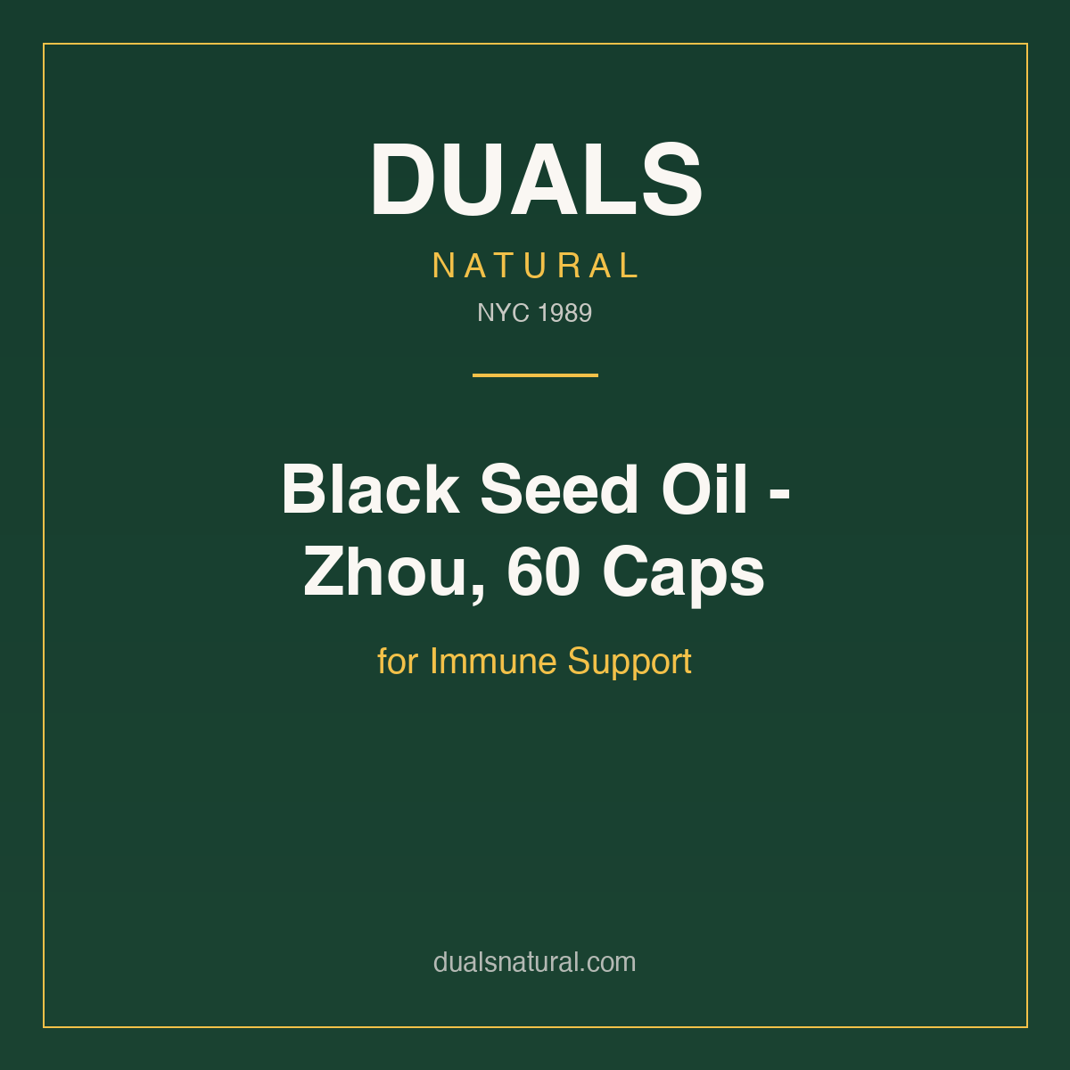 Black Seed Oil - Zhou, 60 Caps for Immune Support