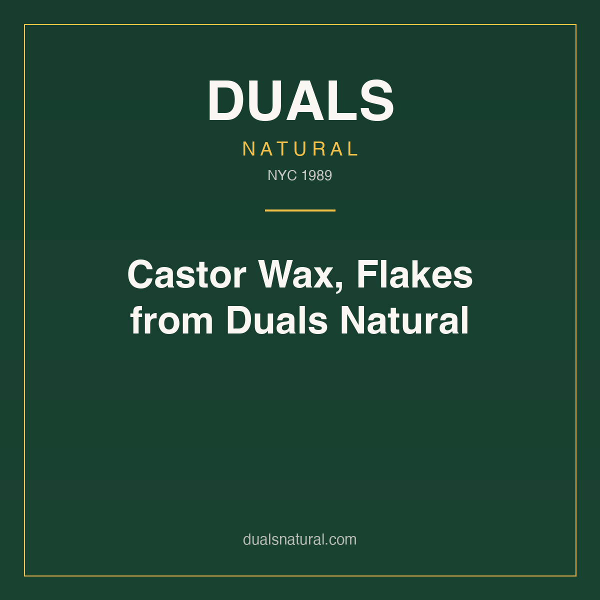 Castor Wax, Flakes from Duals Natural