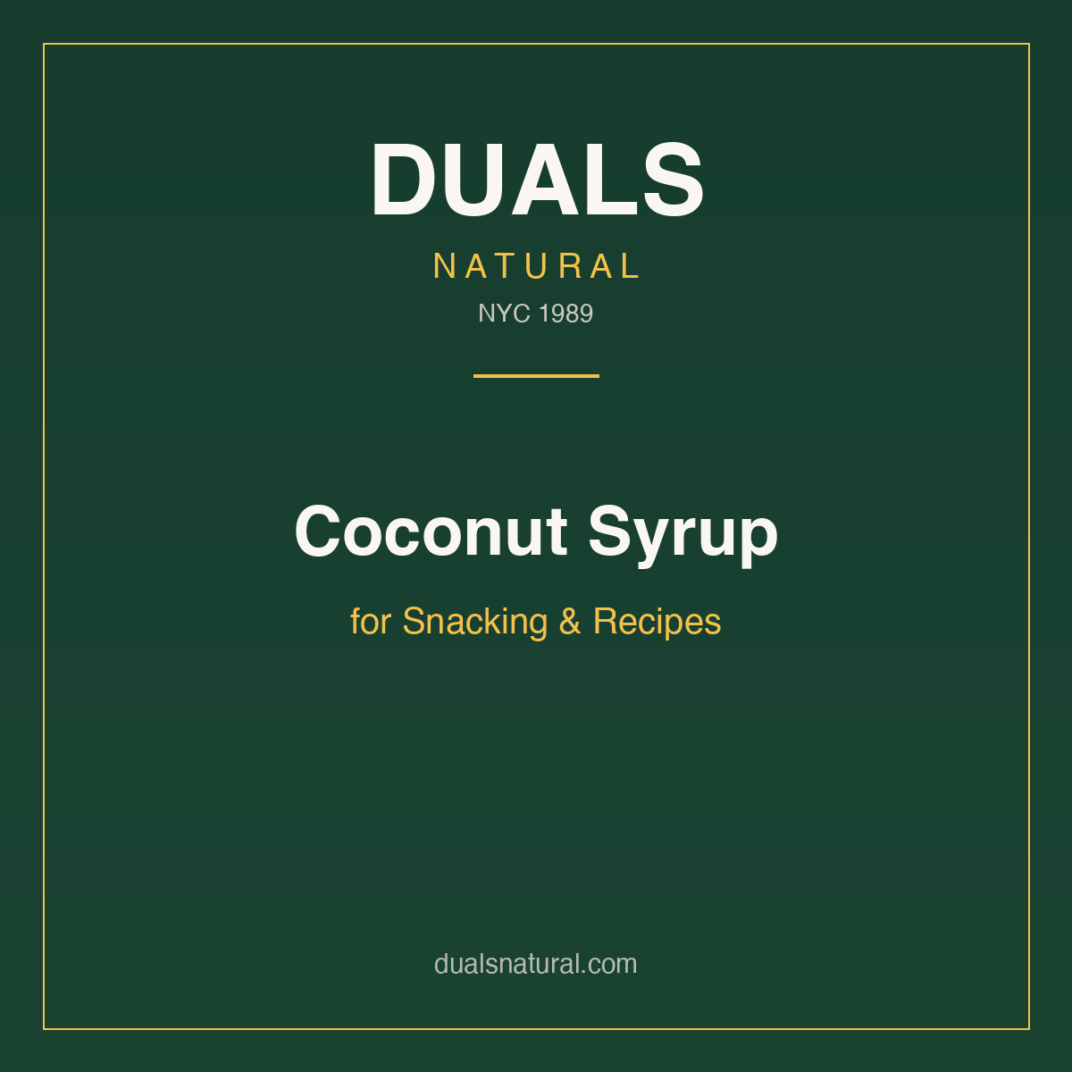 Coconut Syrup for Snacking & Recipes