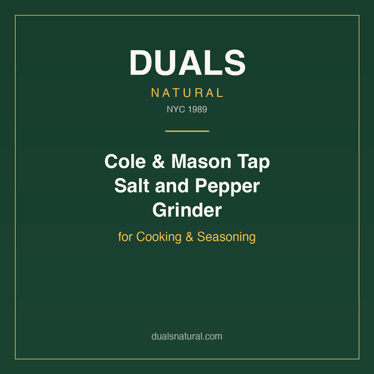Cole & Mason Tap Salt and Pepper Grinder for Cooking & Seasoning