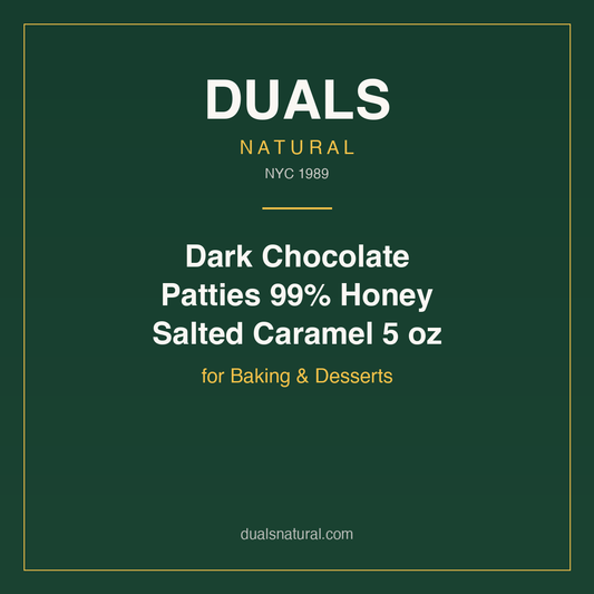 Dark Chocolate Patties 99% Honey Salted Caramel 5 oz for Baking & Desserts