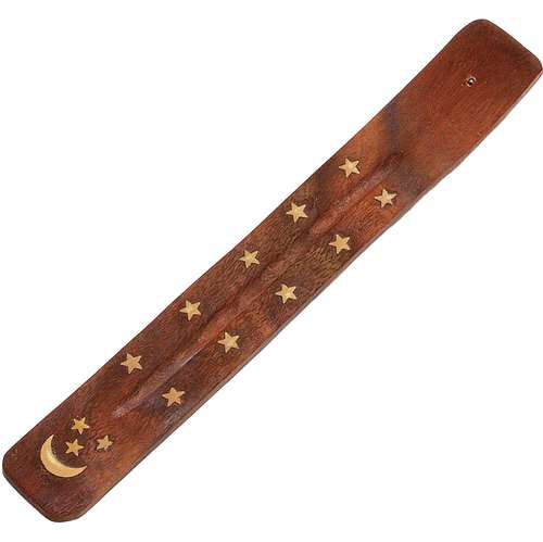 Triloka Moon and Star Wood Incense Stand