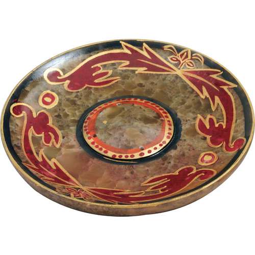 Triloka Painted Round Stone Incense Burner