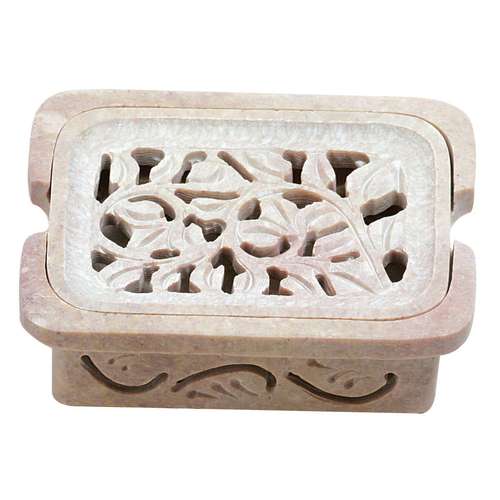 Triloka Carved Flora Soap Dish