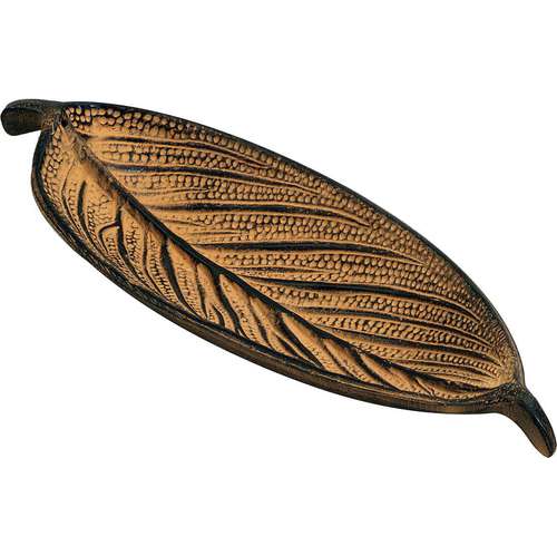 Triloka Brown Leaf Recycled Aluminum Incense Tray