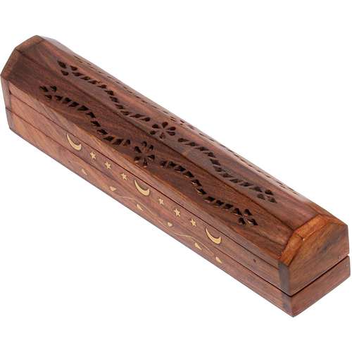 Triloka Double Compartment Wood Incense Holder