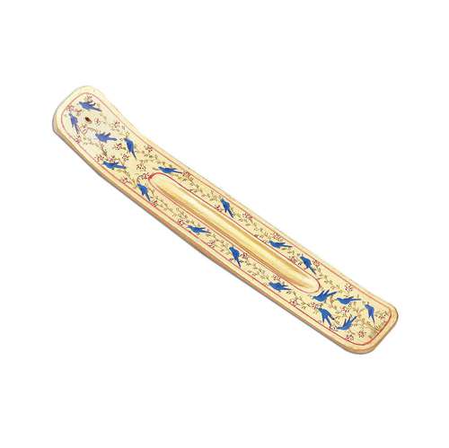 Triloka Bluebirds of Paradise Wood Incense Holder