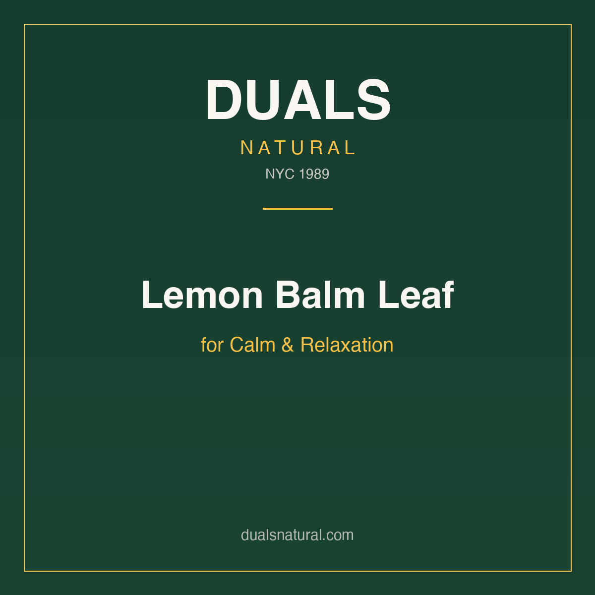 Lemon Balm Leaf for Calm & Relaxation