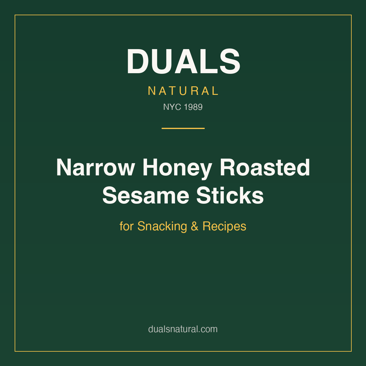 Narrow Honey Roasted Sesame Sticks for Snacking & Recipes