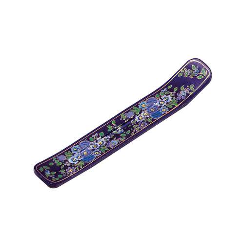 Triloka Blue Floral Wood Incense Holder