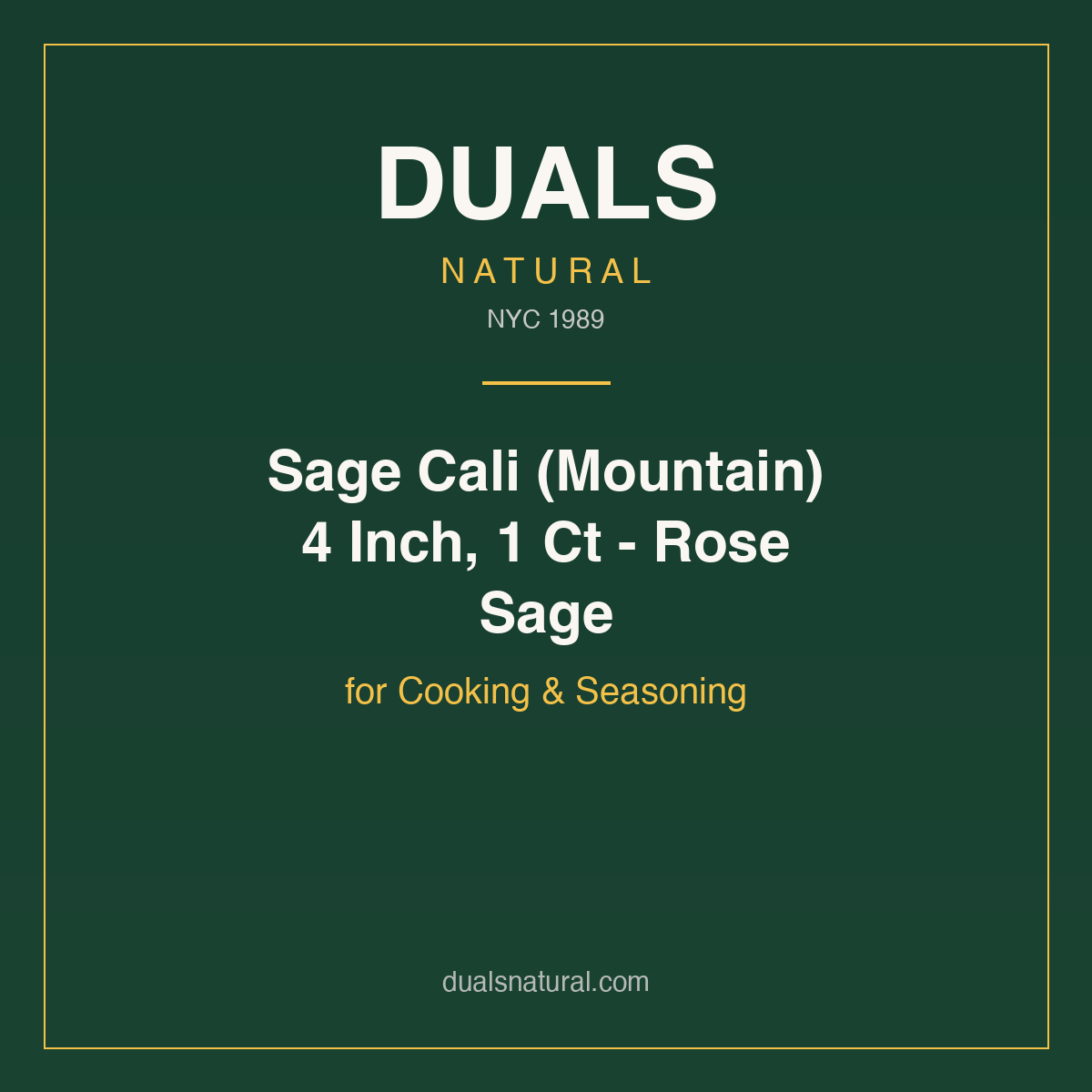 Sage Cali (Mountain) 4 Inch, 1 Ct - Rose Sage for Cooking & Seasoning