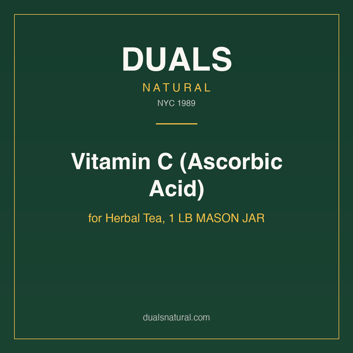 Vitamin C (Ascorbic Acid) for Herbal Tea, 1 LB MASON JAR