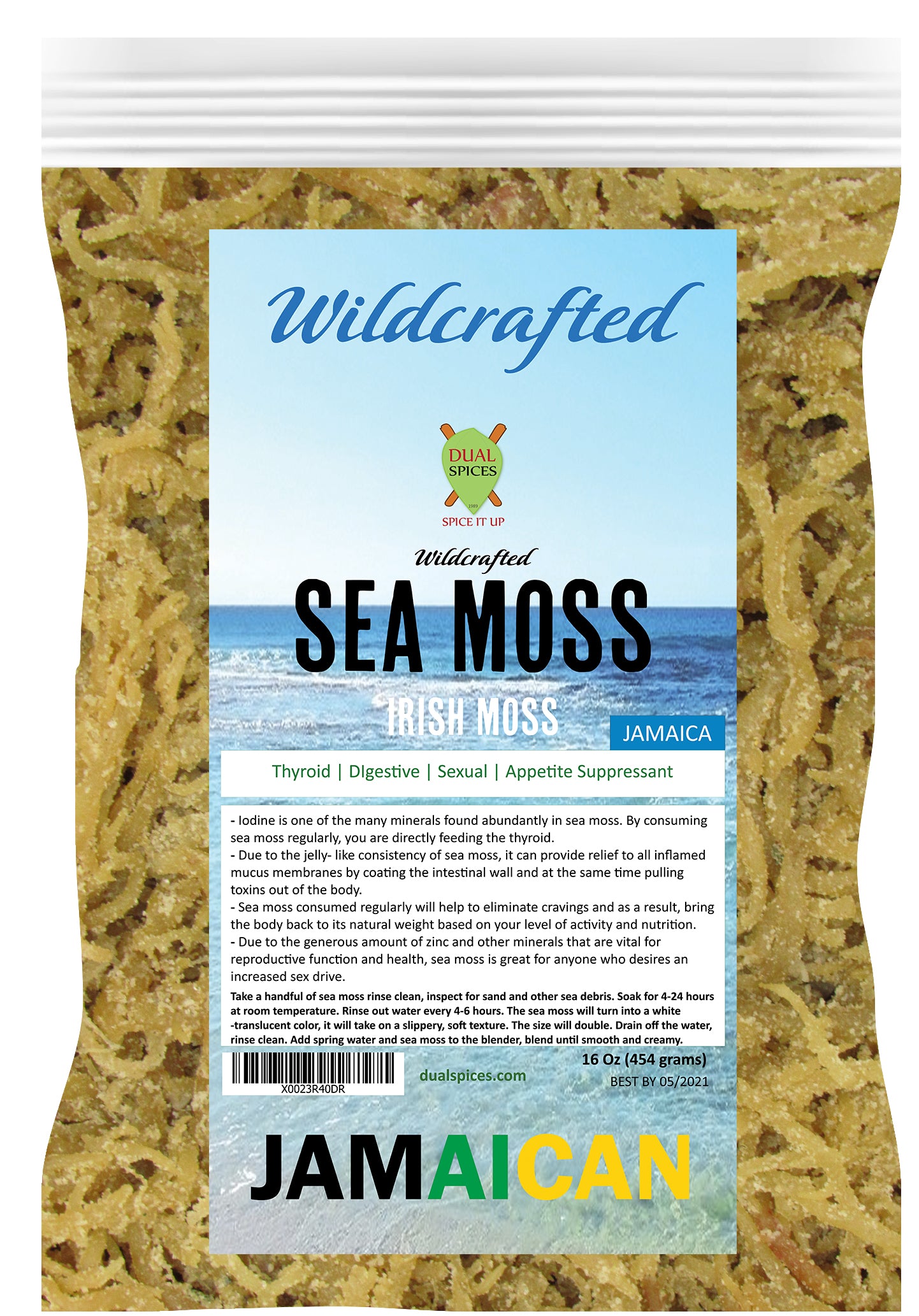 Organic Rootz Wild Harvested Gold Dry Sea Moss - Organic Rootz